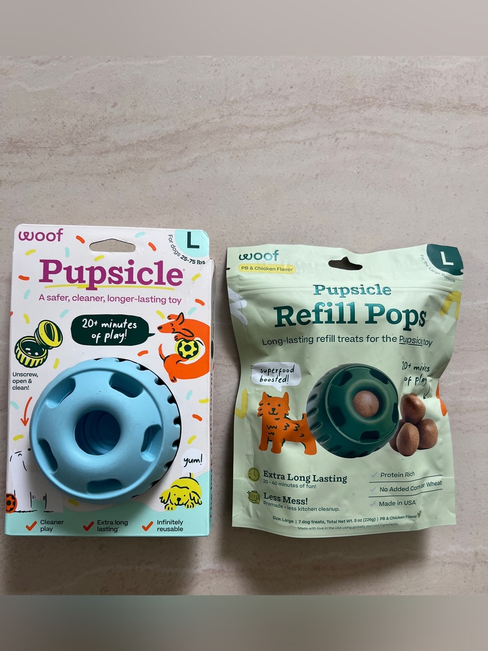 WOOF Pupsicle Treat Dispensing Dog Toy & Treat